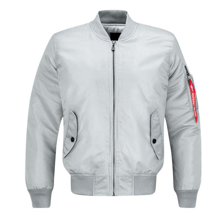 Herren  Heritage Pilotstil Isolierte Bomberjacke mit Kontrastfutter und Utility-Tasche am Ärmel Drune