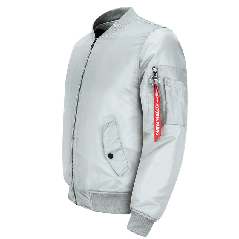 Men's  streamlined commuter bomber jacket with water-resistant nylon shell and sleeve pen pocket Drune