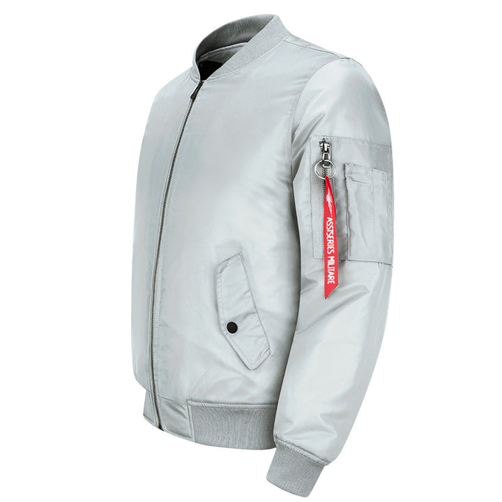 Men's  streamlined commuter bomber jacket with water-resistant nylon shell and sleeve pen pocket Drune