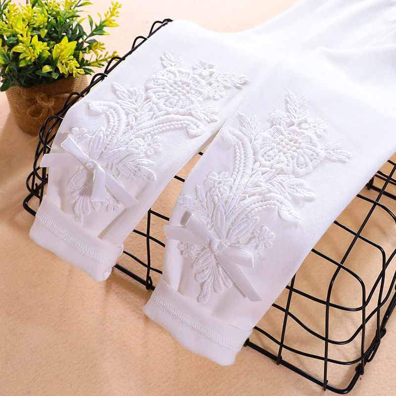 Damen Leggings mit elegantem Blumenstickdesign Drune