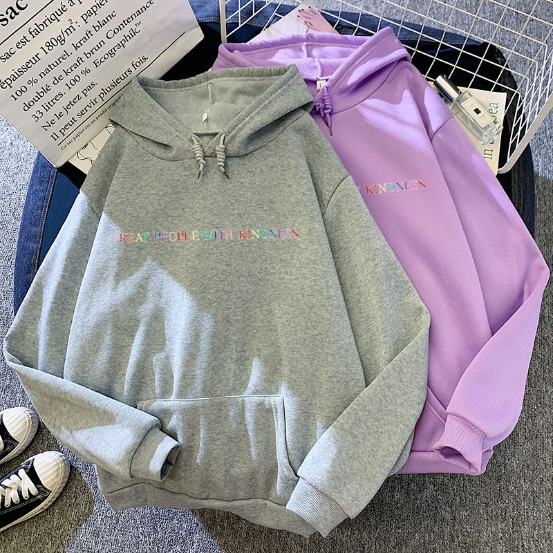Damen nan lässiger Oversize-Kapuzenpullover mit holografischem Schriftzug, Kängurutasche und angerautem Fleece Drune