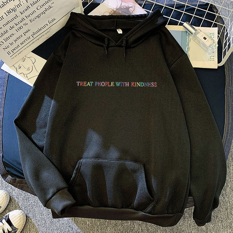 Damen nan lässiger Oversize-Kapuzenpullover mit holografischem Schriftzug, Kängurutasche und angerautem Fleece Drune