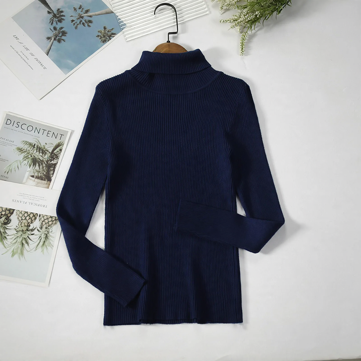Klassischer Damen-Strickpullover mit Rollkragen