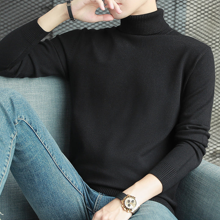 Herren-Strickpullover mit Stehkragen