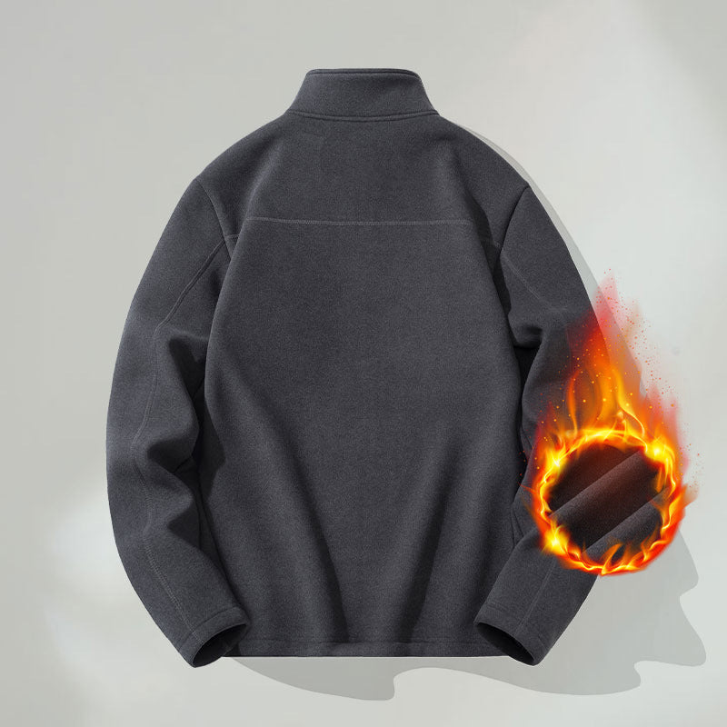 Herren-Sweatshirt mit Stehkragen, Reißverschluss und Futter