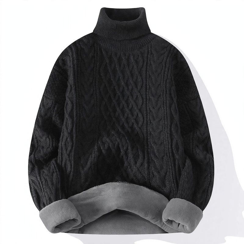 Unisex Strickpullover, gefüttert, verschiedene Kragenformen