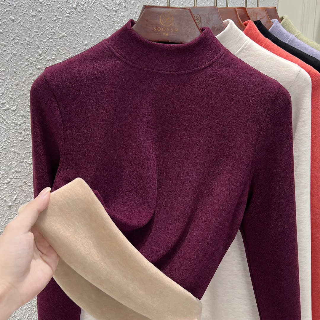 Damen-Thermo-Unterziehshirt, hochgeschlossen, gefüttert