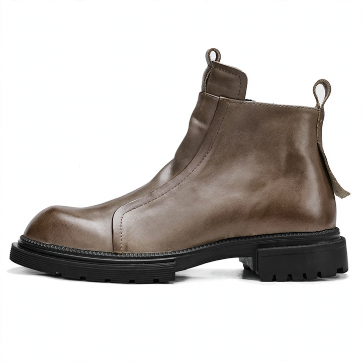 Herren-Chelsea-Stiefel mit Plateau, Echtleder