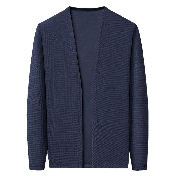 Herren-Strickjacke, einfarbig, leicht, für Frühling und Herbst