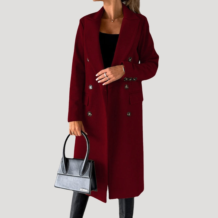 Drune | Damen Lange Wintermantel Doppelreihiger Stil