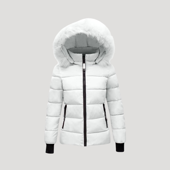 Drune | Damen Pufferjacke mit Pelzkapuze & Wattierte Jacke