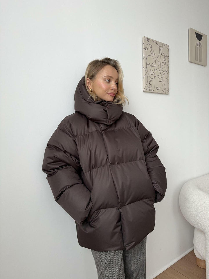 Drune | Eleganter Winter Kapuzen Baumwollmantel
