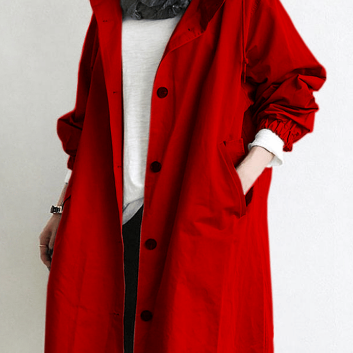Drune | Button-Up Windbreaker - Leichter Übergrößen-Mantel - Lässige Übergangsoberbekleidung