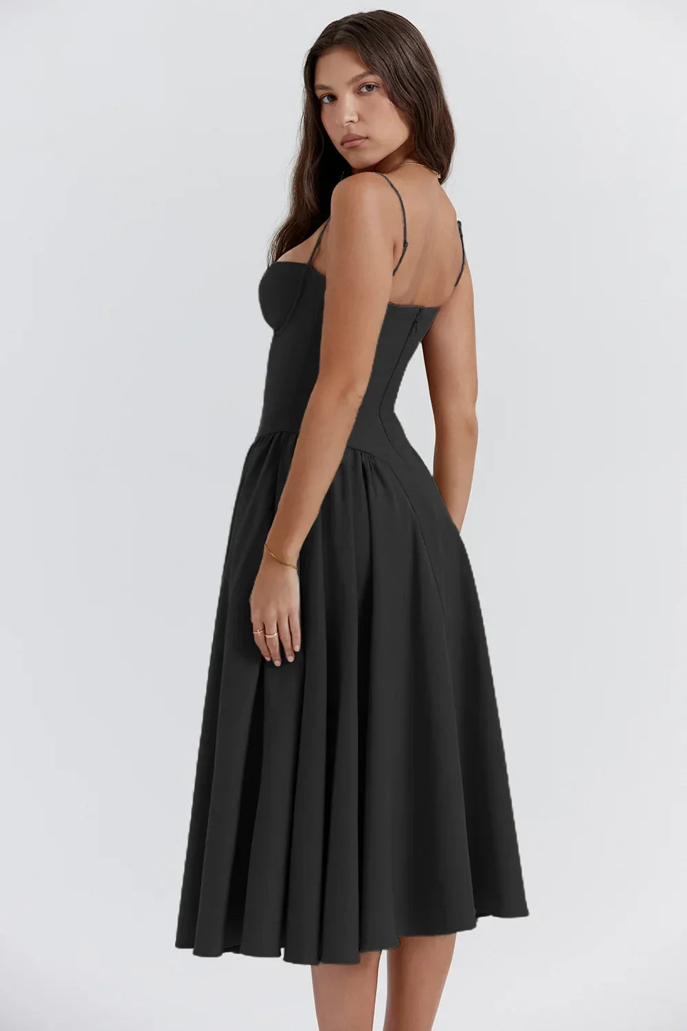 Drune | Ärmelloses Midikleid Mit Korsett Passform