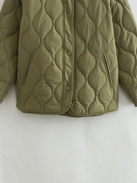 Drune | Elegante Langarm-Steppjacke mit Ein-Knopf-Verschluss Ideal für Herbst/Winter