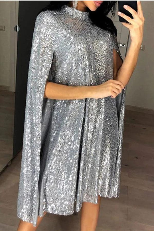 Drune | Wine Me And Dine Me Pailletten Cape Kleid