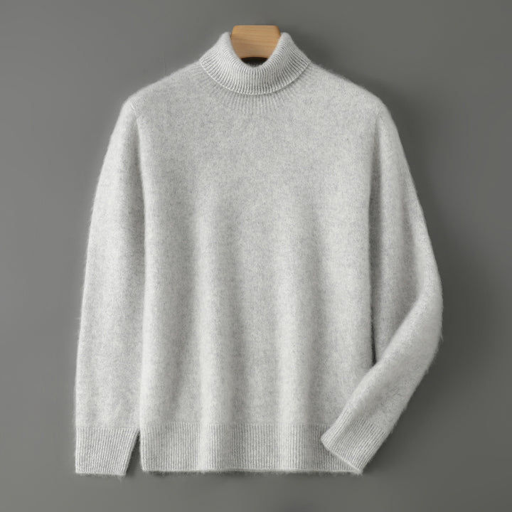 Herren-Pullover aus 100% Wolle mit Stehkragen