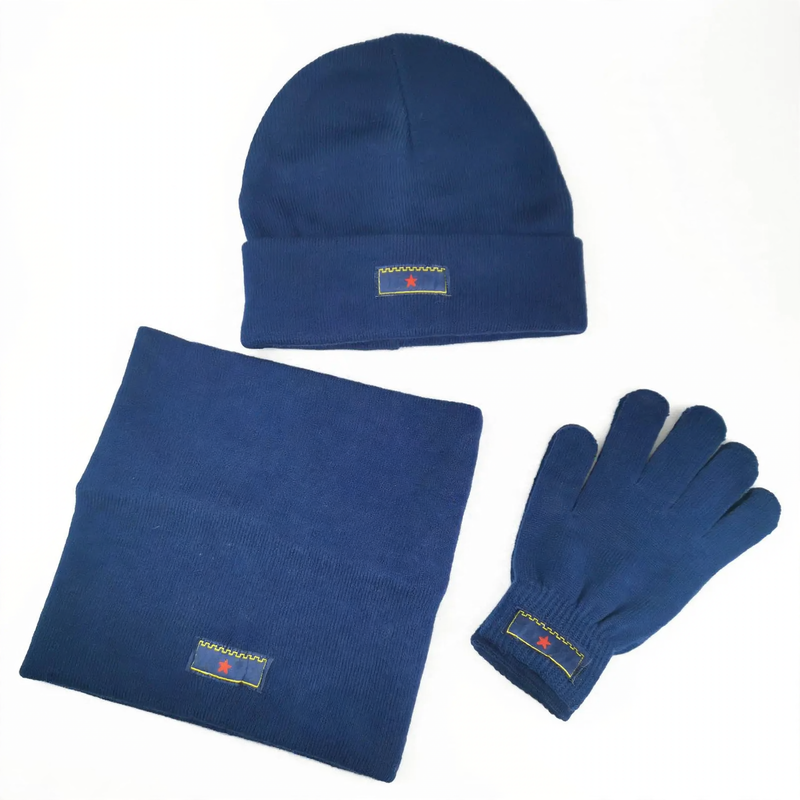 Winter-Set: Strickmütze, Nackenwärmer und Touchscreen-Handschuhe
