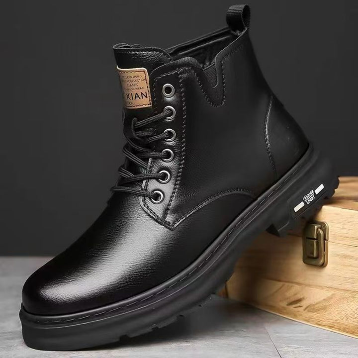 Herren-Stiefel aus Rindsleder, gefüttert