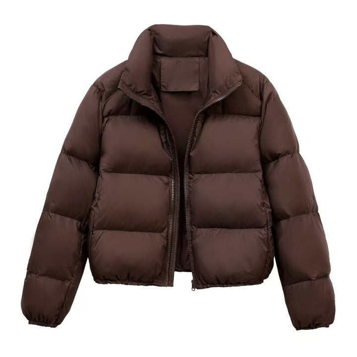 Kurze Damen-Steppjacke mit Reißverschluss