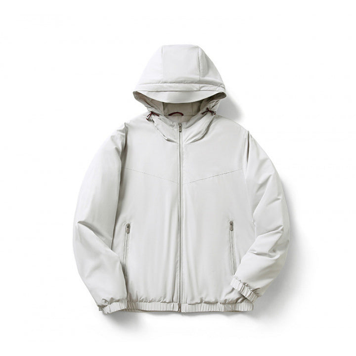 Elegante Herren-Kapuzenjacke, Wolle und Seide