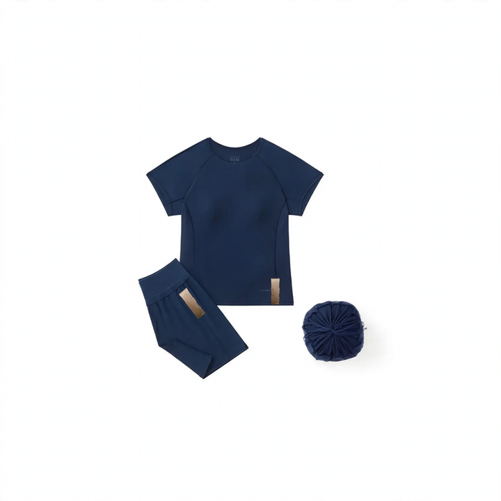 Herren-Schlafanzug-Set, atmungsaktiv, Rundhals