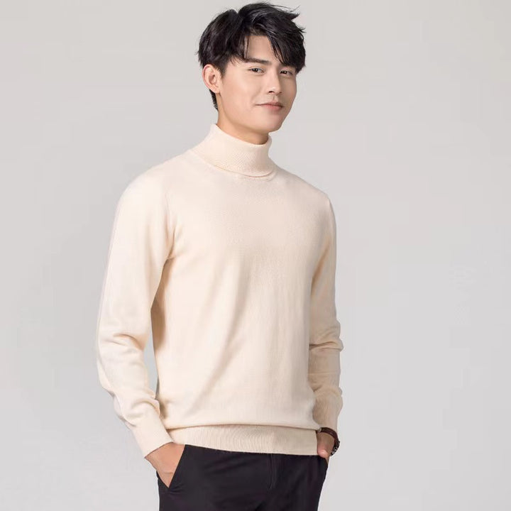 Herren-Wollpullover, Rollkragen, pflegeleicht