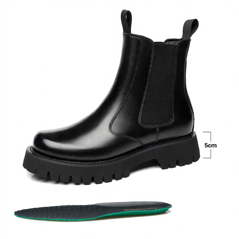 Herren-Martinsstiefel, Echtleder, gefüttert, Plateau
