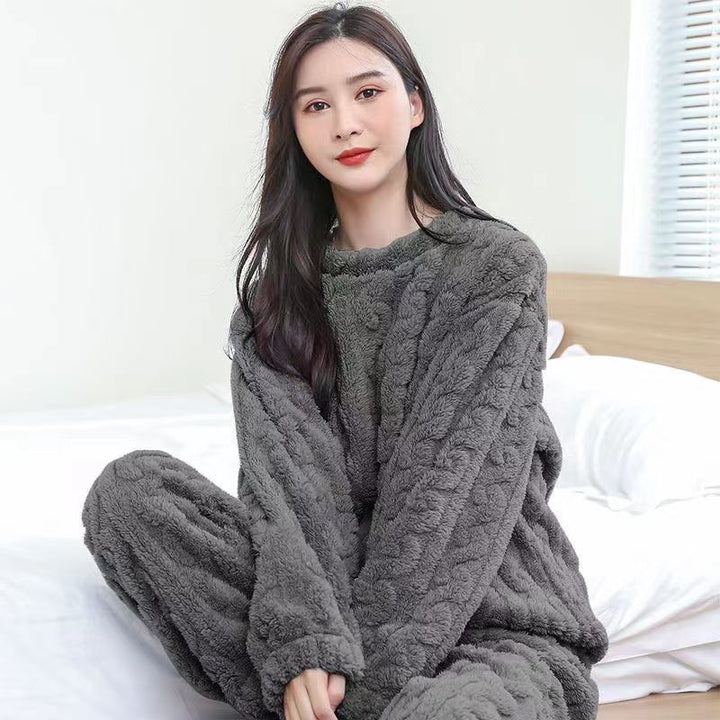 Unisex-Hausanzug, gefüttert, warmes Winter-Set