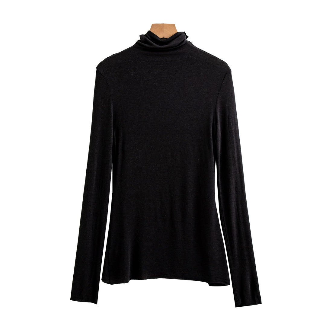 Damen-Langarmshirt mit Stehkragen, weich und bequem