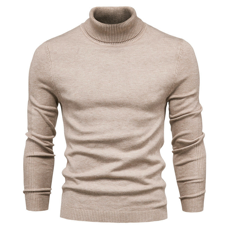 Herren-Rollkragenpullover, einfarbig, Freizeit