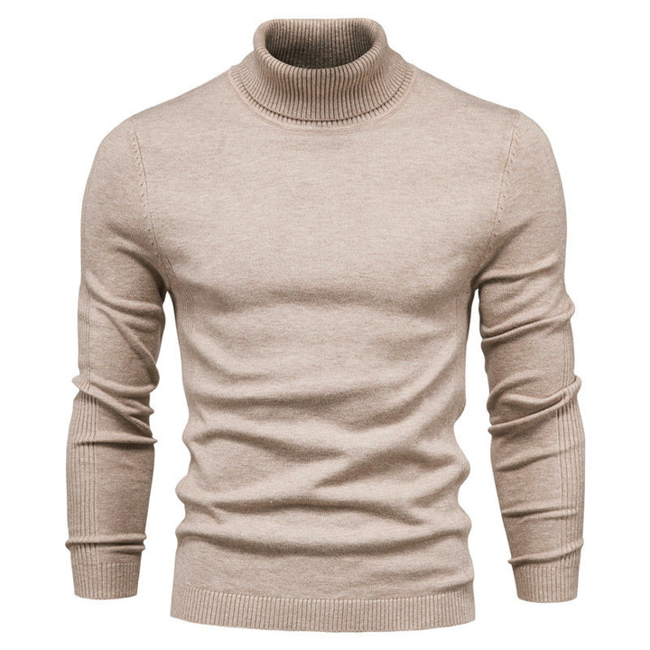 Herren-Rollkragenpullover, einfarbig, Freizeit
