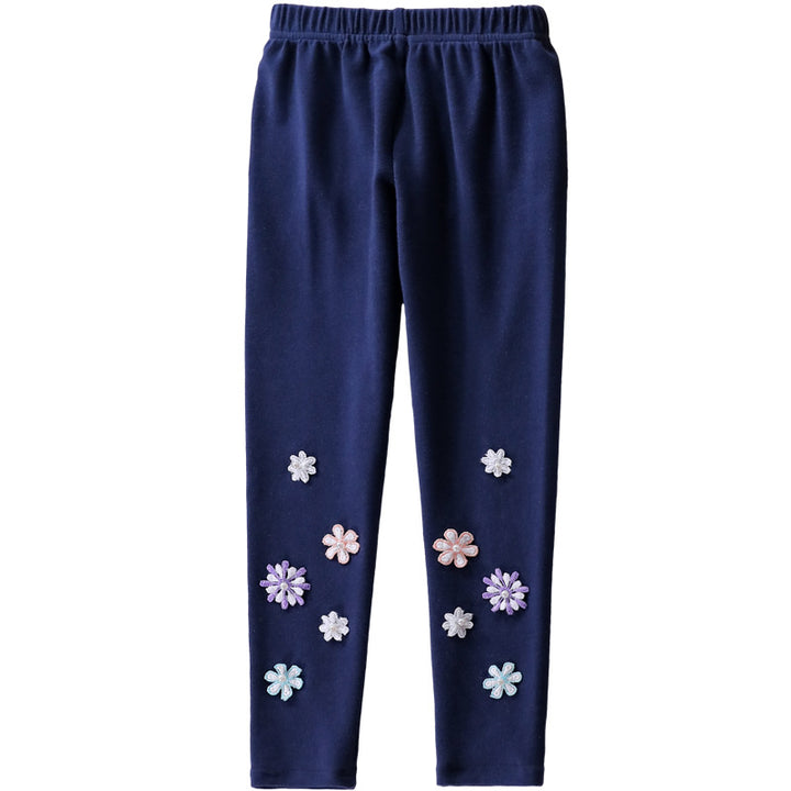 Mädchen Leggings mit floralem Applikationsdesign Drune