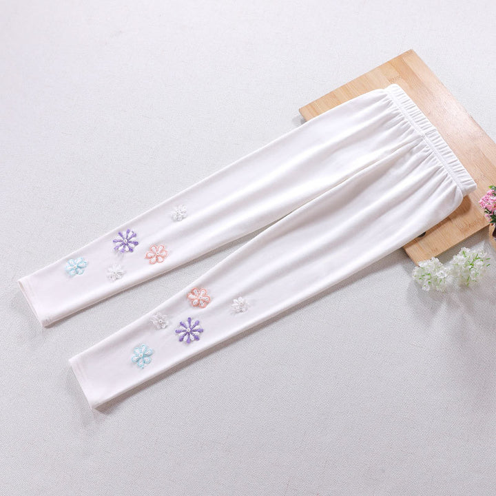 Mädchen Leggings mit floralem Applikationsdesign Drune