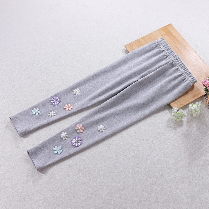 Mädchen Leggings mit floralem Applikationsdesign Drune