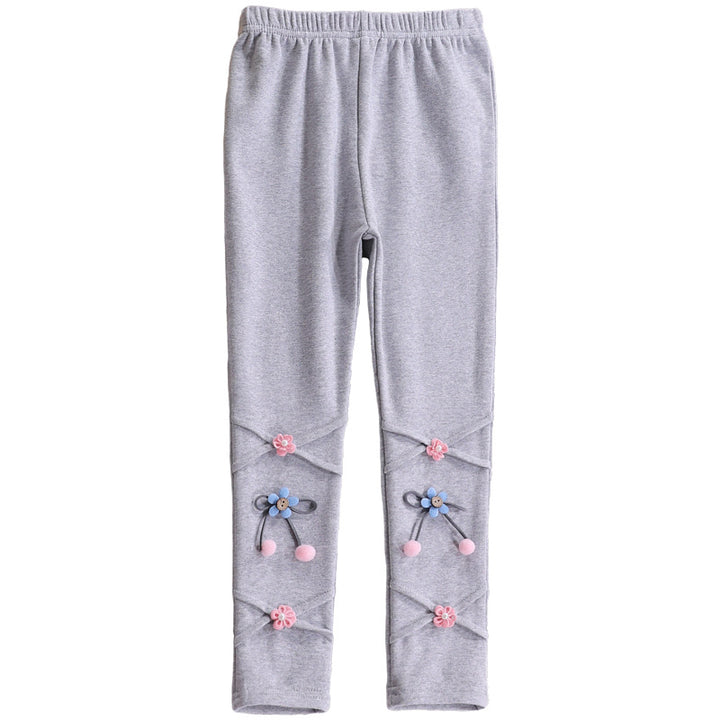 Mädchen Leggings mit floralen Applikationen Drune