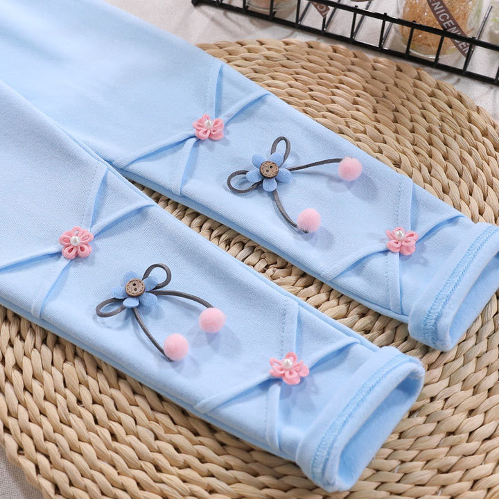 Mädchen Leggings mit floralen Applikationen Drune