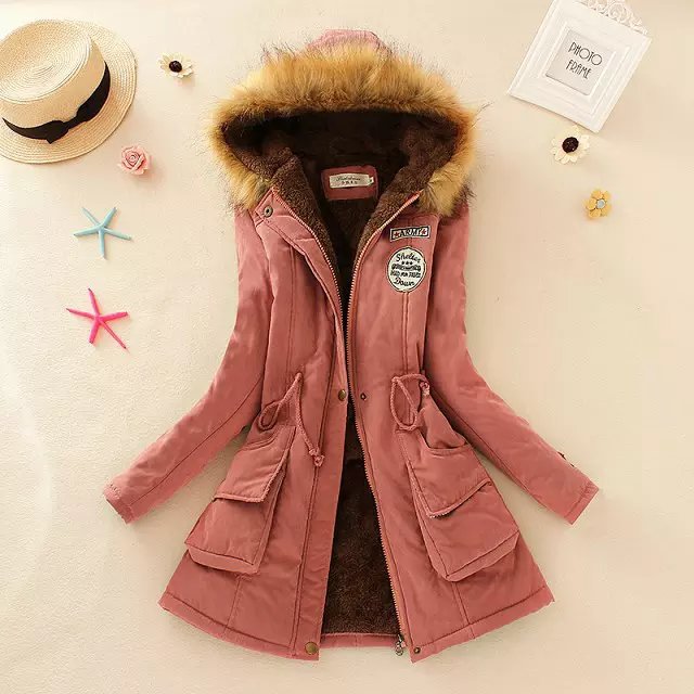 Damen nan wattierter Parka mit kuscheligem Sherpa-Innenfutter, Kunstfellkapuze und Taillenzug Drune