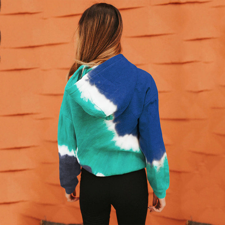 Damen Oversized Kapuzenpullover mit modischem Batikdesign Drune