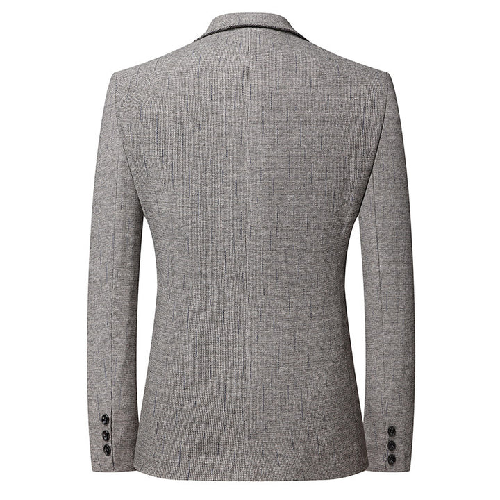 Herren Slim-Fit Blazer im Glencheck-Look mit feiner Struktur und kontrastiertem Innenfutter Drune