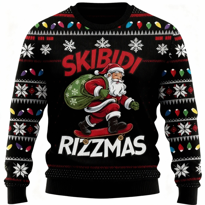 Drune | Santa Claus Print - Hässliches Weihnachts-Icon-Mash-Up Hässlicher Pullover