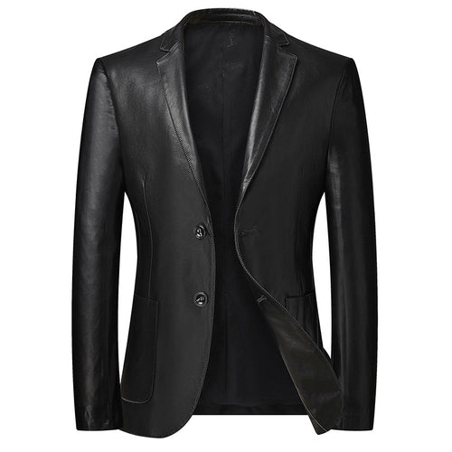 Herren Elegantes Leder-Sakko im Blazer-Cut mit feiner Glattleder-Optik Drune