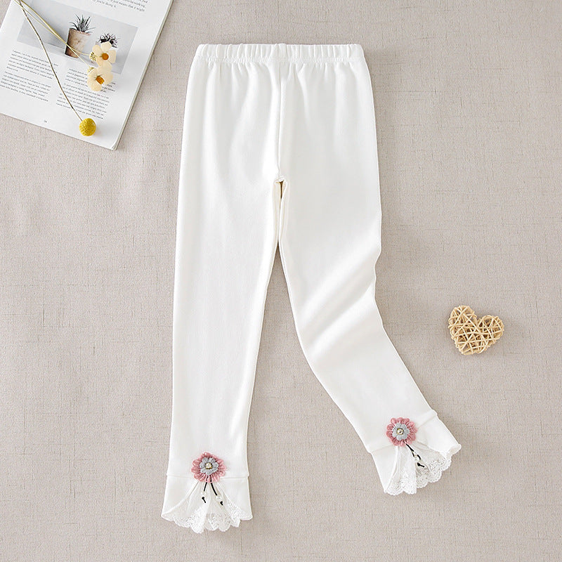 Damen Leggings mit dekorativen Rüschendetails Drune
