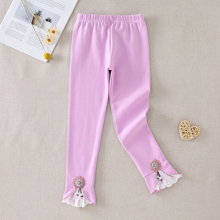 Damen Leggings mit dekorativen Rüschendetails Drune