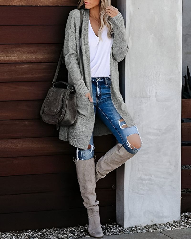 Drune | Lässiger Strick-Cardigan mit Taschen