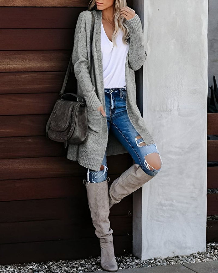 Drune | Lässiger Strick-Cardigan mit Taschen