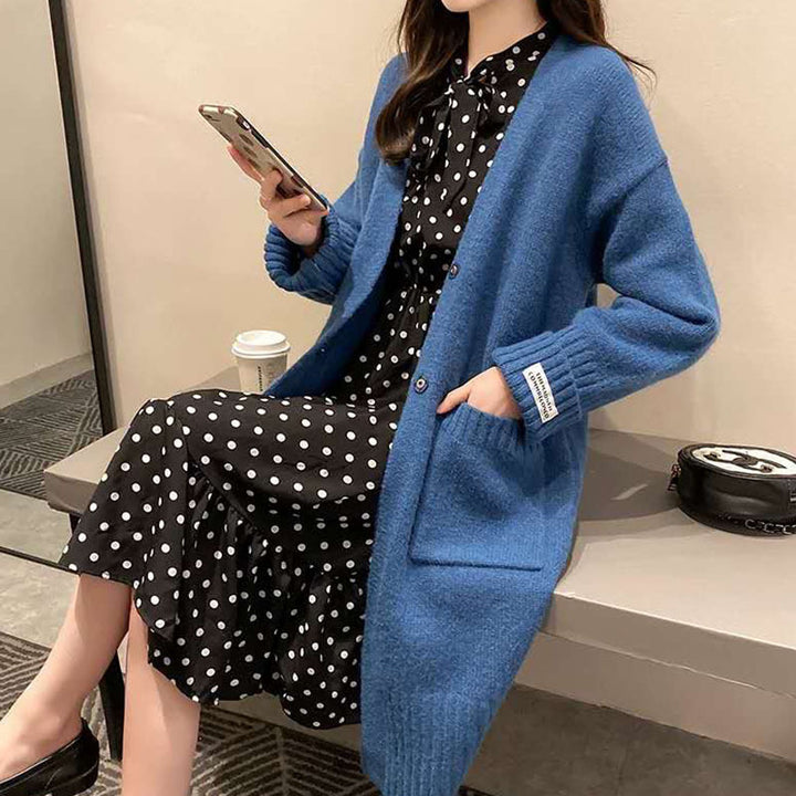 Damen Oversize-Strickjacke mit Taschen Drune