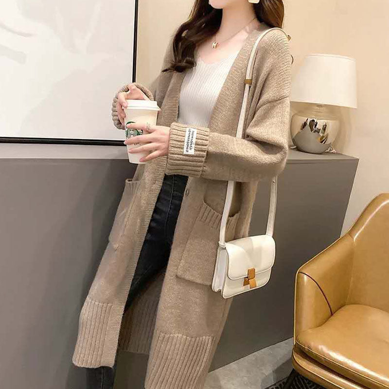 Damen Oversize-Strickjacke mit Taschen Drune