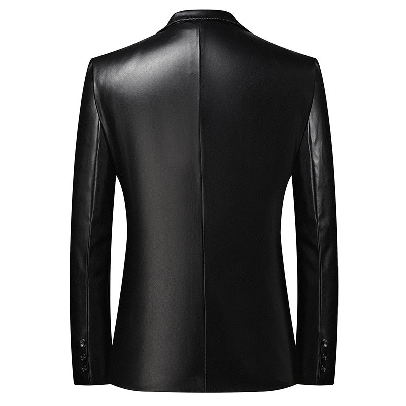 Herren Elegantes Leder-Sakko im Blazer-Cut mit feiner Glattleder-Optik Drune