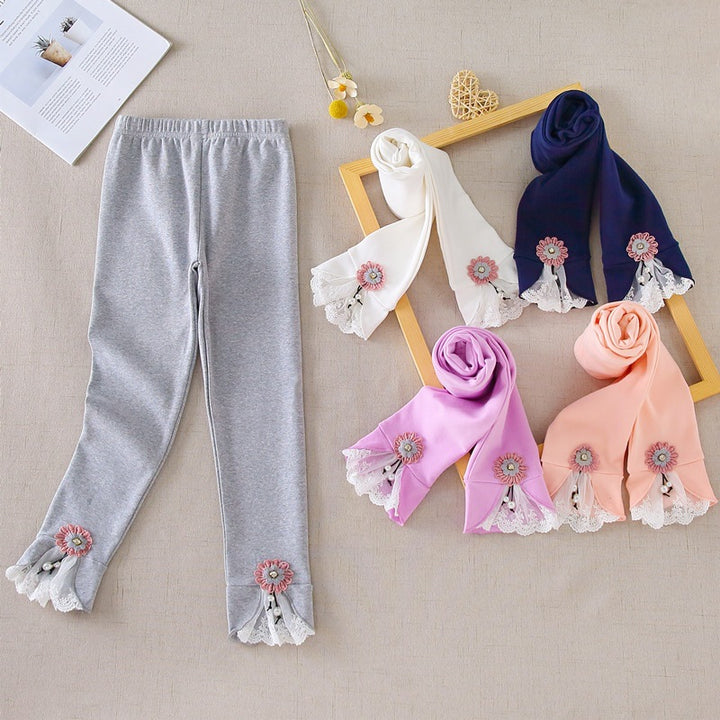 Damen Leggings mit dekorativen Rüschendetails Drune